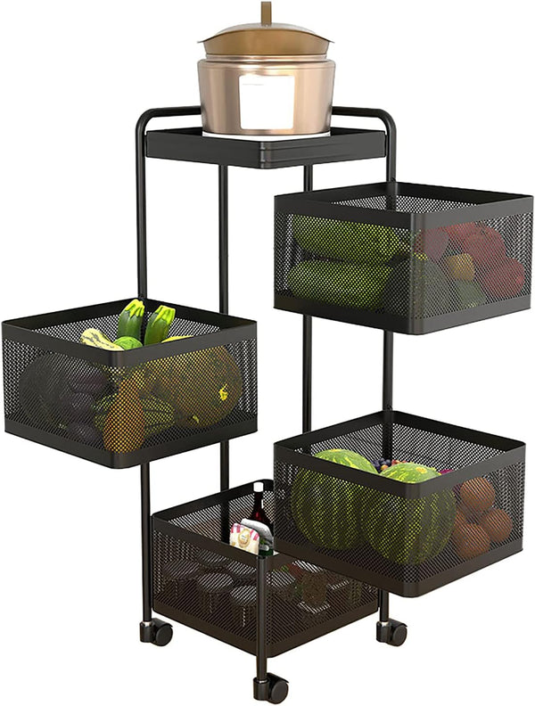 Home.Co- Square Kitchen Storage Trolly 4 Layer