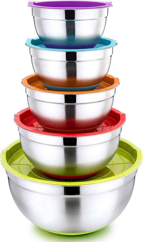 Home.Co - Stainless Steel Colourful 5pcs Bowl Set