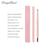 Dragon Ranee - 2 In1 Eyebrow Pencil Natural Waterproof S04 Coffee