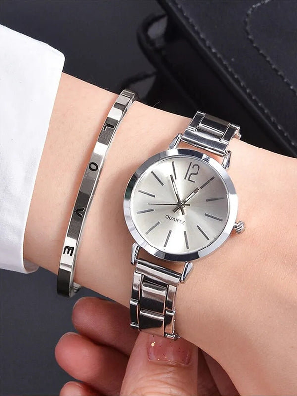 The Original Watches- Ladies/Women Gift Set Watch Premium Wrist Watch 1-Silver Dial Box with Bracelet