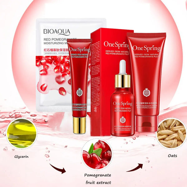 Bioaqua - Red Pomegranate 4 in 1 Skincare Shrink Pores Fresh Moisturizing Series