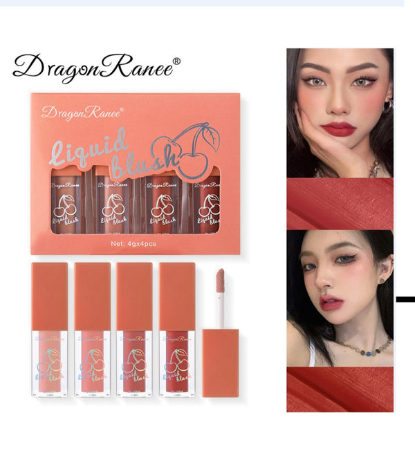 Dragon Ranee - 4Pcs Fruit Juice Natural Shiny Liquid Blushes Set