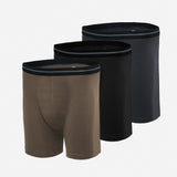 Flush Fashion - Men's Underwear Boxer Briefs With Comfort Flex Waistband - Pack of 3