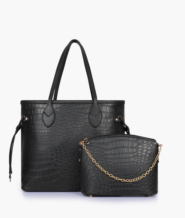 RTW - Black crocodile neverfull two piece set