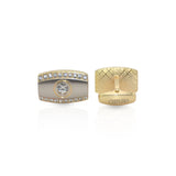 Cufflers - Classic Gold Cylinder Cufflinks Model 0017 with Free Gift Box