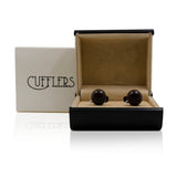 Cufflers - Designer Cufflinks CU-4022 with Free Gift Box - Stylish Circle Brown Design