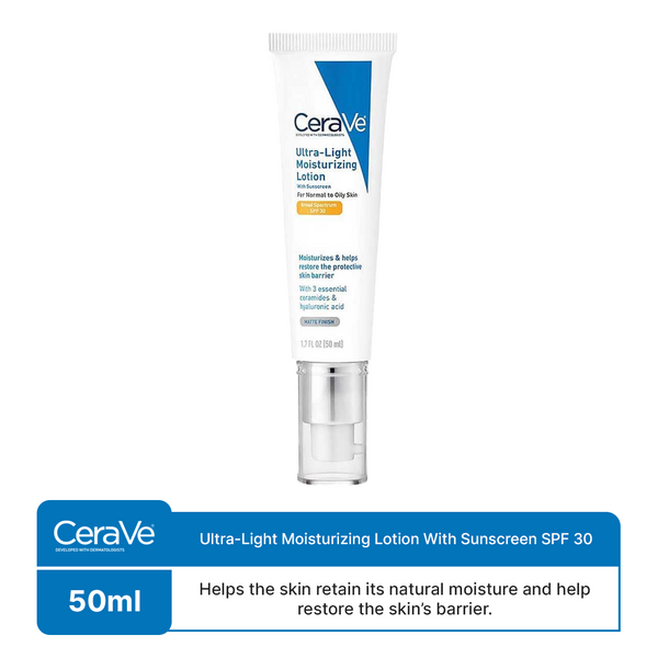 CeraVe- Ultra-Light Moisturizing Lotion With Sunscreen SPF 30 50ml