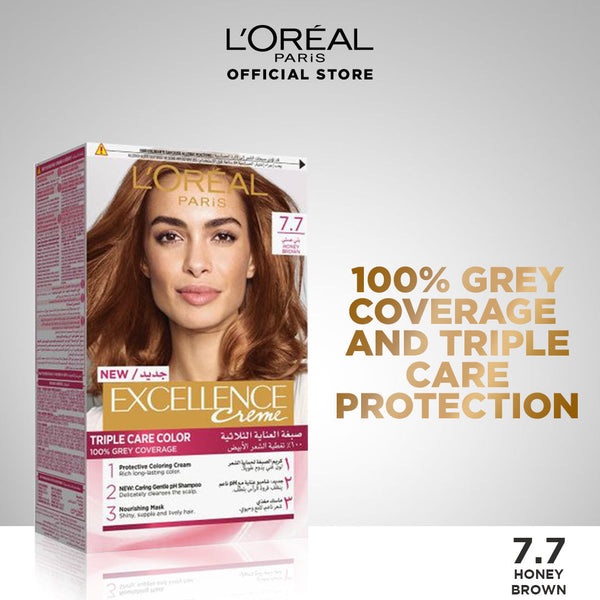 LOreal- Paris Excellence Creme - 7.7 Honey Brown Hair Color