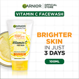 Garnier- Skin Active Bright Complete Face Wash, 100ml - For Brighter Skin