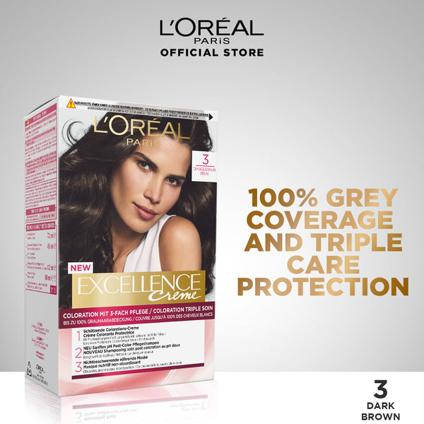 L'Oreal- Paris Excellence Creme - 3.0 Dark Brown Hair Color