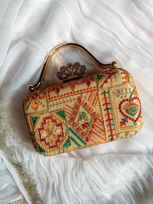 The Original - Hand Embroided Cluthes Off-White Evening Bag