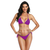 Emerce - Heat Purple Padded String Ribbed Bikini