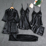 Emerce - Royal Bridal 100% Silk 5pcs Nightgown set