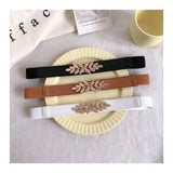 The Original Shein Belt- Metal Leaf Decor Buckle Elastic Belt