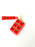 The Original Mini Silicon Zipper coin Pouch With KeyChain Red Strawberry