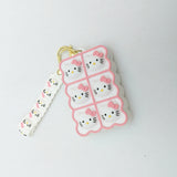 The Original Mini Silicon Zipper coin Pouch With KeyChain White Cat