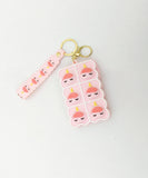 The Original Mini Silicon Zipper coin Pouch With KeyChain Pink UniCorn