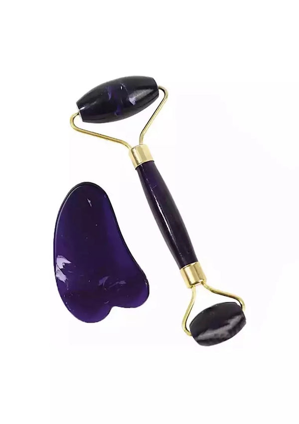 The Original Facial Beauty- Guasha Jade roller Set Purple