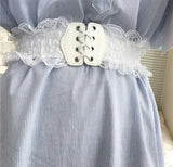 The Original Shein Belt- Women Corset White Lace Drawstring Wide Belt
