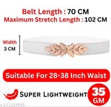 The Original Shein Belt- Metal Leaf Decor Buckle Elastic Belt