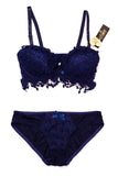 Emerce - Floral Embroidery Bella Padded Bra and Panty Set