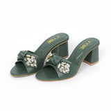 VYBE - Strap Heel With Pearl (Bottle Green)