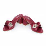 VYBE - Strap Heel With Pearl (Maroon)