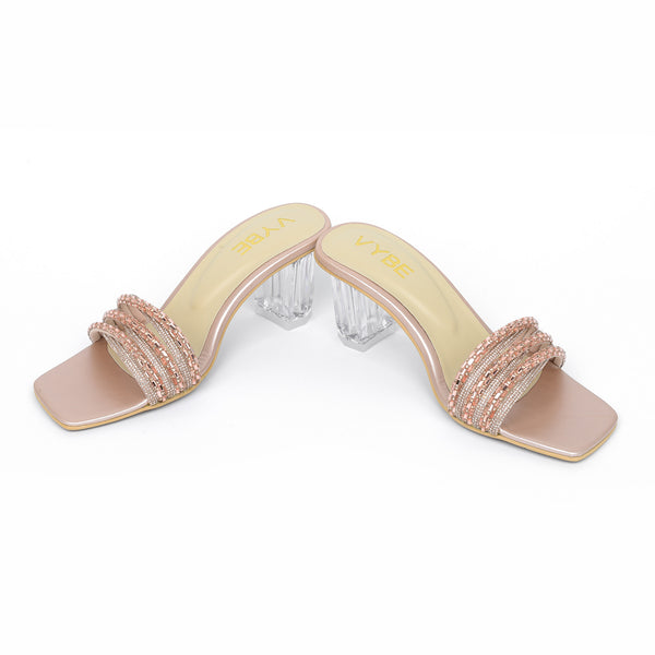 VYBE - Night Out Summer Heels - Peach