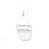 VYBE - White Slides with Square chain