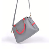 Shein Multi color handbag with large capacity and double handle-Grey/Red