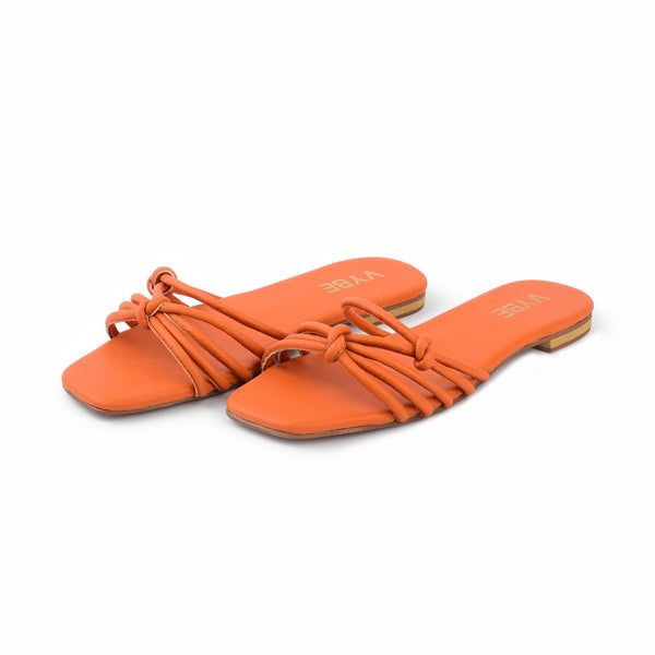 VYBE - STRAPPY FLATS - ORANGE