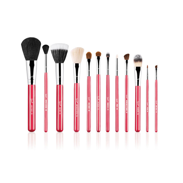 The Original Brush 12 Pcs Premium Quality Professional Make Up Brushes Red