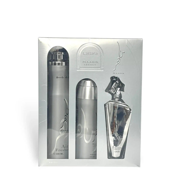 LATTAFA - MAAHIR LEGACY GIFT SET(A/F 300ML+ DEO 200ML+ 100ML)