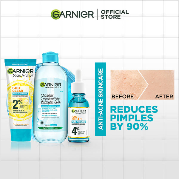 Garnier- Fast Clear Serum + Micellar water + Fast Clear Facewash