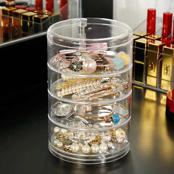 5 Layer Rotating Acrylic Jewelry Box Jewelry Organizer