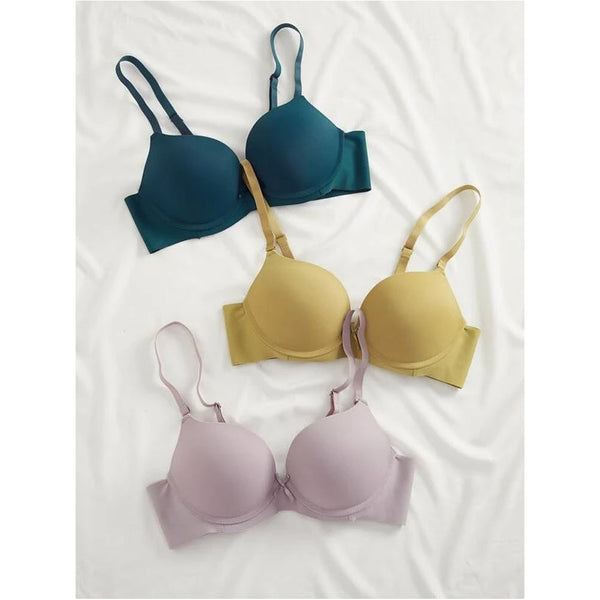 Shein- BASICS 3pack Microfiber Plain Push Up Bra Set