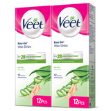 Pack of 2 Veet Cold Wax strips Dry Body & Legs 24 trips for Hair removal