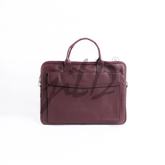 JILD Parker Slim Leather Laptop Bag-Burgundy