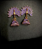 Beri- Peacock Jhumki - Purple