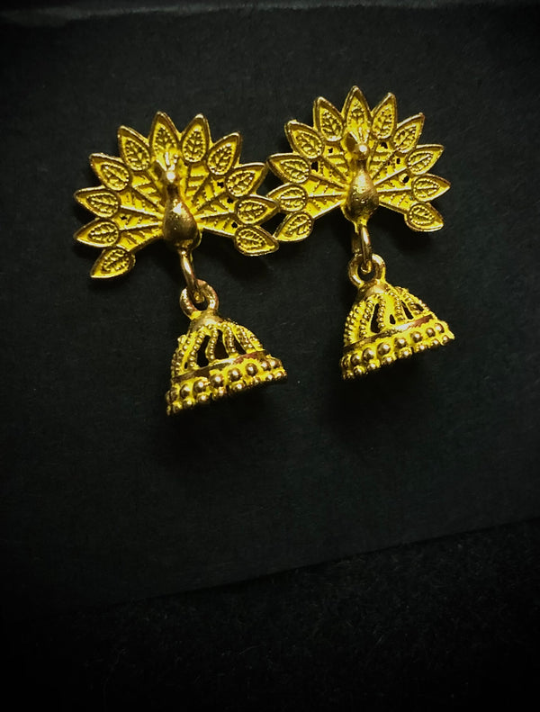 Beri- Peacock Jhumki - Yellow