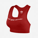 Flush Fashion - Women's Seamless Sports Bra, Support for Yoga Gym - Red