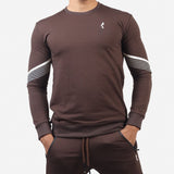 Flush Fashion - French Terry Sweatshirt Sports Casual Fitness For Men's - Brown