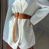 The Original Shein Belt- Double Sided PU Leather Tie Knot Coat Belt Camel Color