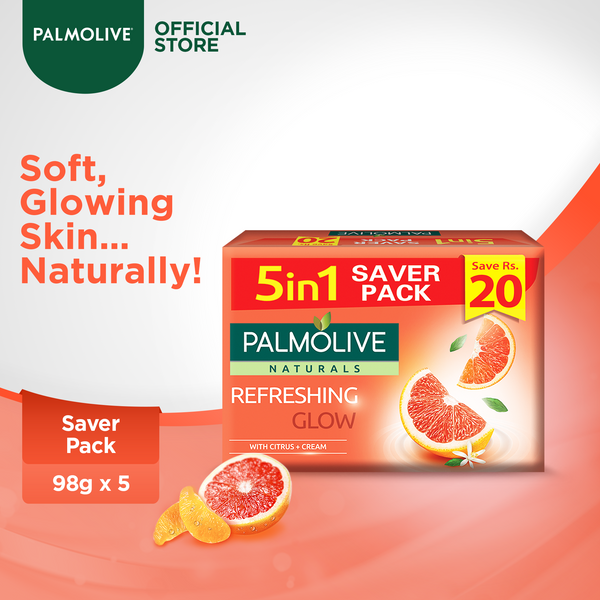 Palmolive- Naturals Bar Soap Saver Pack 98gx5 - Refreshing Glow