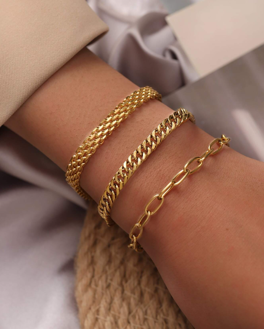 Shein 3pcs Simple and fashionable stainless steel chain 3-piece set