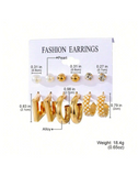Shein - 18pairs New Style Exaggerate C-Shaped Circle & Pearl Earrings Set