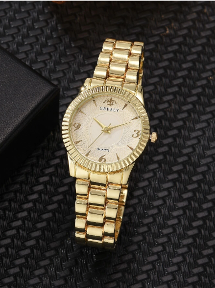 Shein - Round Pointer Quartz Watch