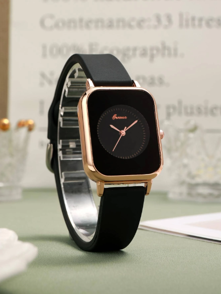 Shein - Minimalist Square Pointer Quartz Watch