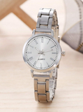 Shein - 1pc Women's Fashionable Small Stainless Steel Band Roman Numeral Quartz Watch