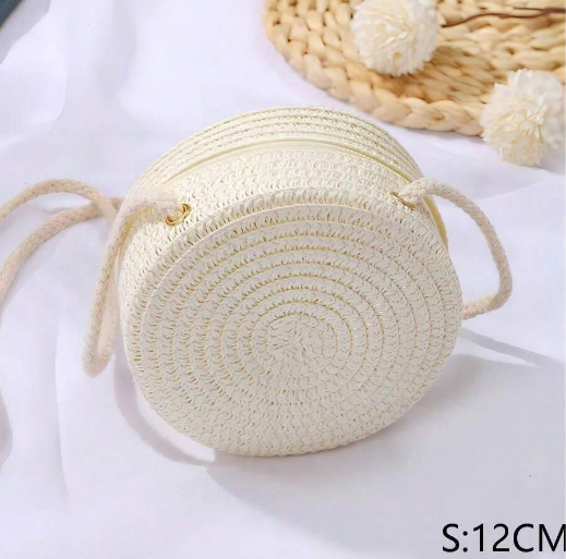 Shein - 1pc 12CM White Small Round Bag